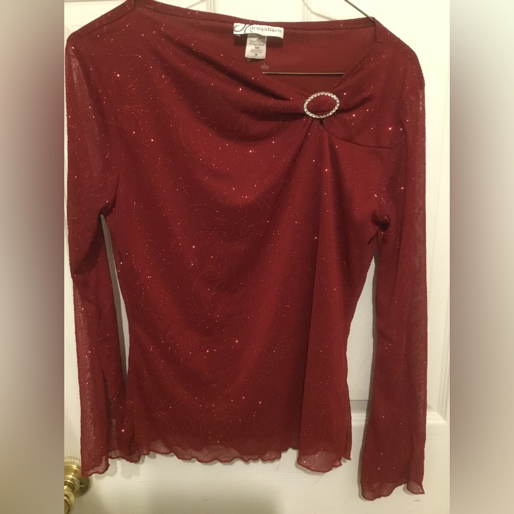 Women’s Blouse Burgundy with Sparkles